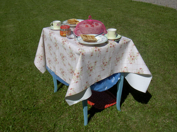 Fr�hst�cksbuffett im Garten von Brunnvalla