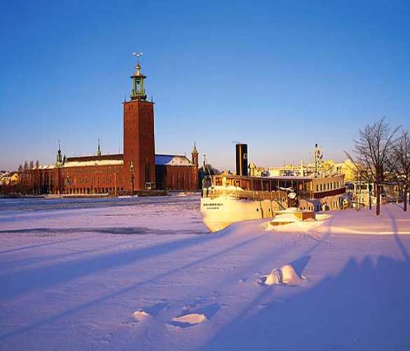 Stockholm an einem schönen kalten Wintertag