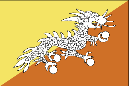 Klick auf Bhutan Flagge um vergrssert zu sehen