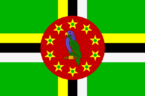 Klick auf Dominica-Flagge um vergrssert zu sehen