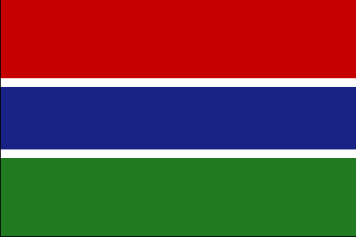 Fr mehr Info ber Gambia - Flagge anklicken