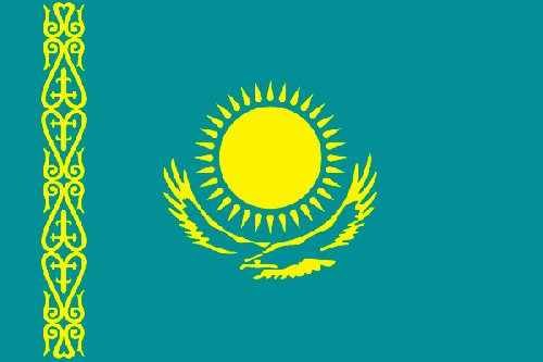 Fr mehr Info ber Kasachstan - Flagge anklicken