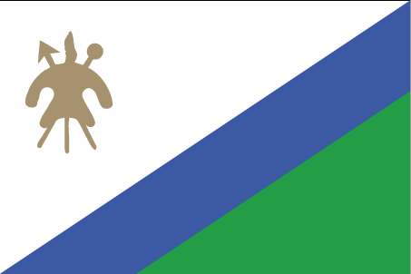 Fr mehr Info ber Lesotho - Flagge anklicken