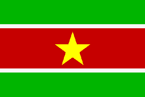Fr mehr Info ber Surinam - Flagge anklicken