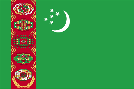Fr mehr Info berTurkmenistan - Flagge anklicken