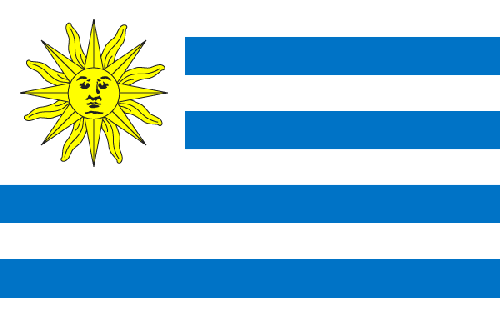 Fr mehr Info ber Uruguay - Flagge anklicken