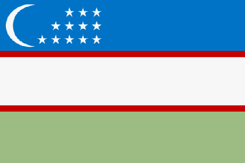 Fr mehr Info ber Usbekistan - Flagge anklicken