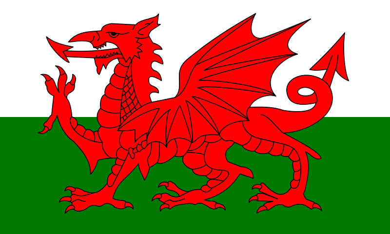 Fr mehr Info ber Wales - Flagge anklicken